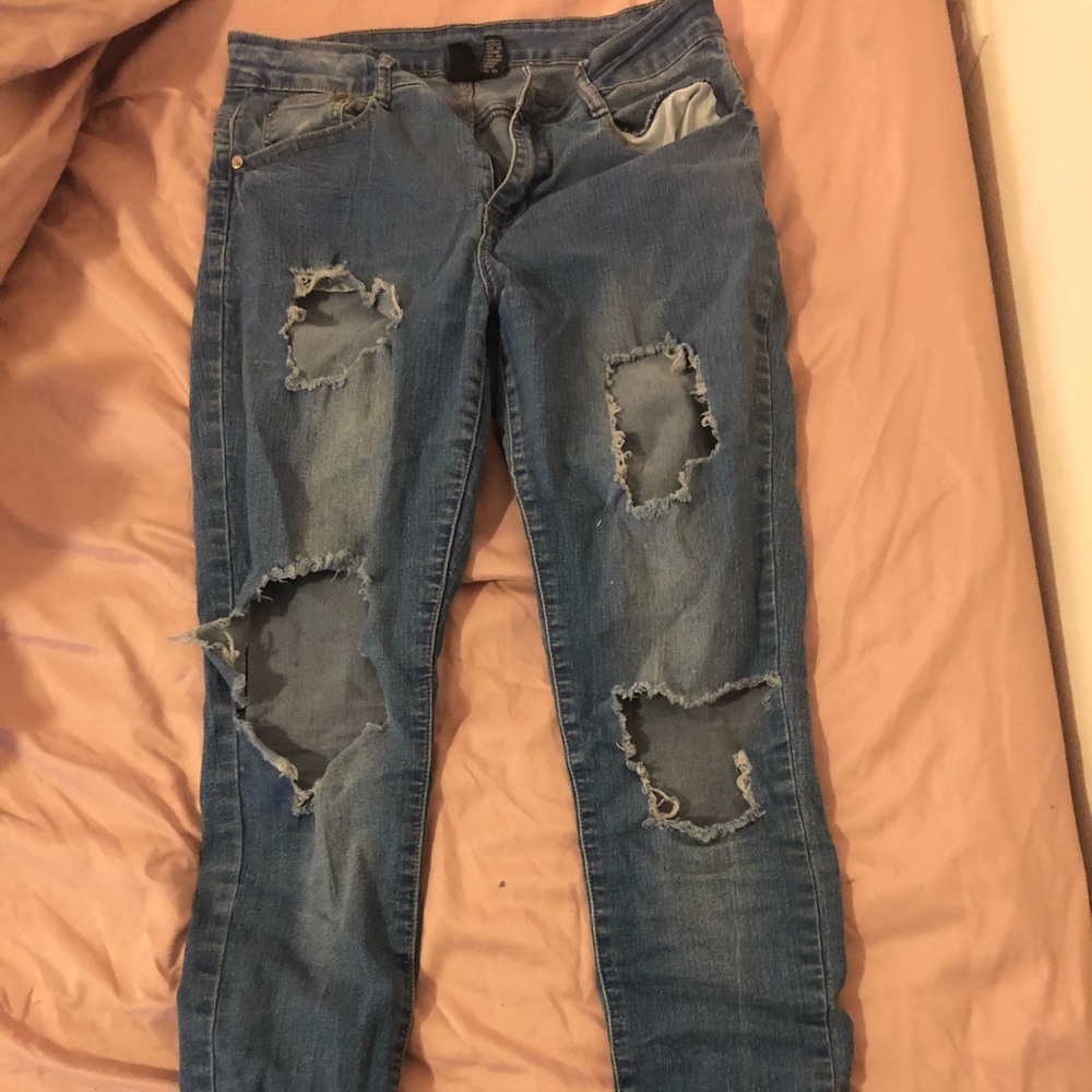 Light wash ripped jeans